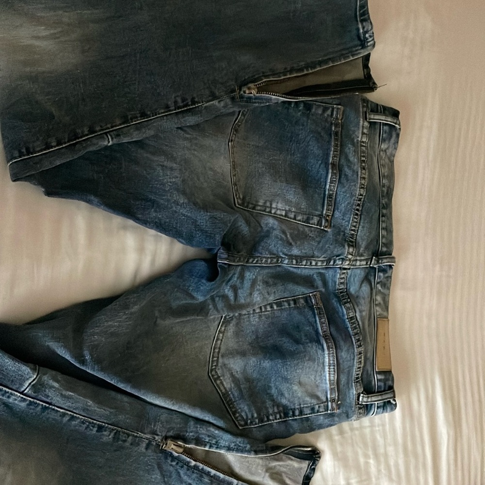 MNML Button Fly Zip Ankle Jeans Mens Size 31 Denim